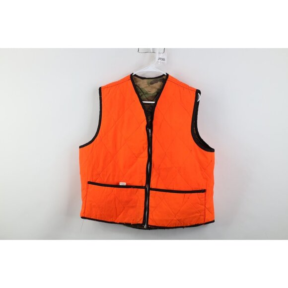 Vtg 70s Streetwear Mens Large Distressed Reversible Camouflage Vest Jacket USA - Picture 12 of 16